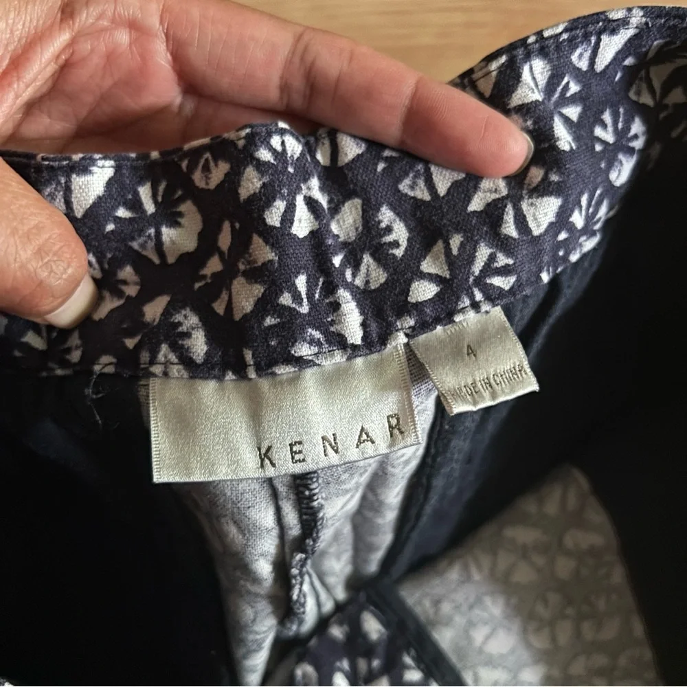 Kenar Blue Patterned Casual Dress Shorts Women’s 4